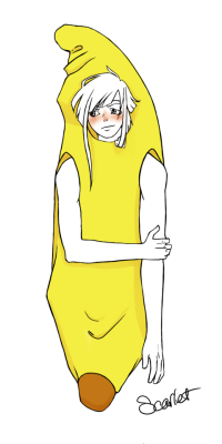 scarletthedork: For those who thought I’m dead-hi, no, not dead, just slow content. Anyway, have my dnd character in a banana costume requested by someone in the group. Please do not repost or remove the caption. 