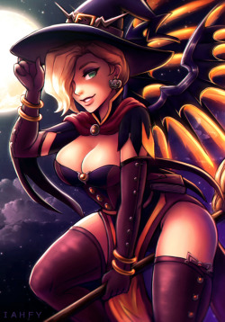 iahfy:  which mercy? witch mercy (♡∀♡)  high res &amp; alt version @ patreon    O oO! &lt;3