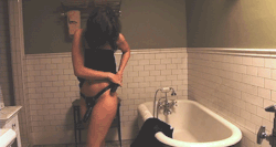girlsrule-subsdrool:  sub-sarah:  I knelt on the bathroom tile, my hands cuffed behind my back as she strapped on her harness. She turned and started filling the tub with water. As the water ran, Mistress stepped up to me and pushed her strapon to my
