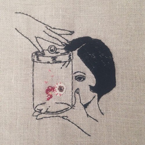 Porn Pics socialpsychopathblr:Hand embroidery by Adipocere