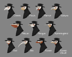 wethepotterheads0214: whatyouvedoneinthedark:  squidvonbob: Plague Doctor masks based off of different birds @pupperoni-pizza   W o a h 