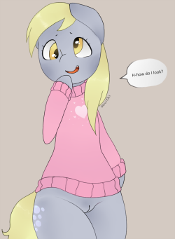 Sweater season is here, and Derpy wanted to get in on the action!Suggested by a kind Patron a while back.Join our little family on Patreon! Only ũ for all content.