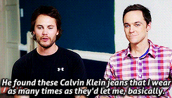  Taylor Kitsch discussing the authentic 1980s jeans Ryan Murphy found for his The Normal Heart wardrobe. (x) 