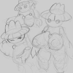 Couple of sketches of prototype short stack snover sketches for this evening.  I will probably do a snivy short stack sketches but not tonight.  Program: Procreate iPad