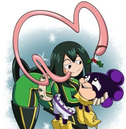 grimphantom2:  Commission: Christmas Tsuyu and Mineta by grimphantom  Merry Christmas!!! Commission done for @ask-magicat who ask for Tsuyu Asui and Mineta from My Hero Academia. This is something different from what i do but still had a bit of fanservice