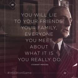 Theimitationgameofficial:  Mark Strong Plays The Strict But Fair Agent Stewart Menzies. The Imitation