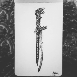 shamaanita: Inktober 2018: Morrowind  Day 16: Favourite weapon A tiny glass throwing knife Also trying a new inking style  #inktober2018 #inktober #morrowind #morrowindinktober2018 #throwingknife #gameweapon #tes #theelderscrolls #elderscrolls #drawing