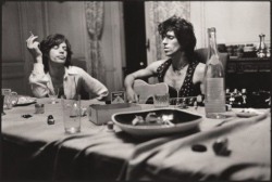 laurenmurraync1bphotography:  Photographer - Annie LeibovitzStyle: Black and white SimpleInformalLighting:Natural, available lighting Soft lightComposition:Shallow depth of field Context:This photo was taken by Leibovitz in 1975 of Mick Jagger and Keith