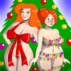 aeolus06: That’s not the switch   Mel gets cheeky with Jessica while posing for a special yuletide photo for Santa!A birthday present I got last year from @megasweetspot that I colored. nude version found HERE  hoe hoe hoe~ ;9