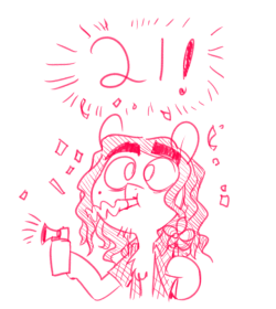 It’s my birthday in a couple’a hours! I’m gonna be a real adult tomorrow!I can gamble, and buy the liquor all i want!I feel like i should draw a good pic to celebrate, but I have no idea what to draw. Any ideas?