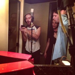 xambassadors:  Recording background vocals in the same bathroom MJ did “Man In the Mirror”. Good time for a… #selfie 
