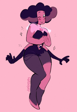juniperarts:  Everyone is talking about Sapphire Peach but what about Rhodonite?? She is so freaking adorable I cannot wait to see more of her! I hope she gets to meet Garnet oh my word. 💕  