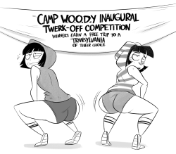 dacommissioner2k15:  Camp W.O.O.D.Y.: Goal Setting Exercises   COMMISSIONED ARTWORK done by: HernyArt: http://hernyart.tumblr.com/Concept and idea: me—————————-One more comedic pinup based off my crossover camp series.Nothing like a