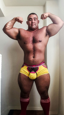 noodlesandbeef:  More photos of The Andrew Christian “Almost Naked” Dare Boxer.  (Recommended: see the top-down view of this underwear).Yeah.  It’s kinda ridiculous…but the tackyness is growing on me?I could see myself wearing it with fireman