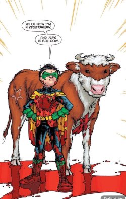 maoukitty:  vaknosh:  hammyboney:  grumpasfuck:  fuckyeahcomicsbaby:  Villians Beware! Bat-Cow is on the Case  what in the fucking  PLEASE BE CANON  absolutely canongod bless Grant Morrison and Dan Didio for this gift   Bat-Cow is my favorite super hero.