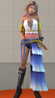 lordaardvarksfm:  Yuna - Final Fantasy X-2 - PreviewWell, somehow I did it. Even though I started work on her 6 hours later than I originally intended, I managed to finish her today.Raw lipsync test (video w/ sound)Jiggleboned hair test (video)Bodygroups