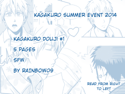 rainbow09memo:  Er, so, this has from little to nothing to do with Summer, but at least is related to KagaKuro. xDD Courtesy of Cyclone5000 for throwing the idea at my inbox (months ago and way before this event, but… *shrugs*). 