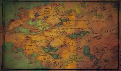 fuckyeahdnd:  World map from Bastion by Supergiant Games (i.e. one of my favorite games of all time and the game with the best audiovisual design ever).