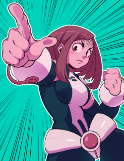 booster-pack-arts: Ochako! I can’t tell you how fun her hair is to draw.  What a cutie pie! Look out for a print of her soon! 