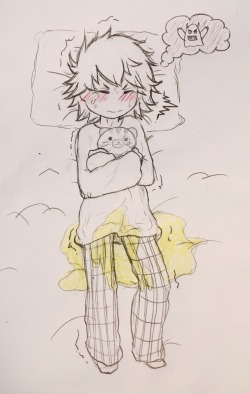 fluffy-omorashi:  Oh no! Soft boi having a scary dream! ~ 🙊👻