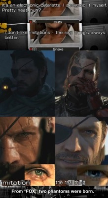 canape-official:  trilllizard666:   canape-official: Remember when people thought this was a bullshit shitpost too far out to be true never forget that people figured out that there were two big bosses because of how the snake in mgsvttp is willing to