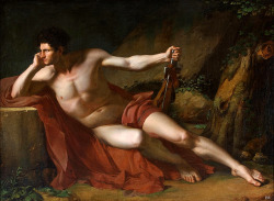 Gladiator in Repose.  1789.Francois Xavier Fabre. French 1766-1837. oil/canvas. Musee Fabre. Montpellier.