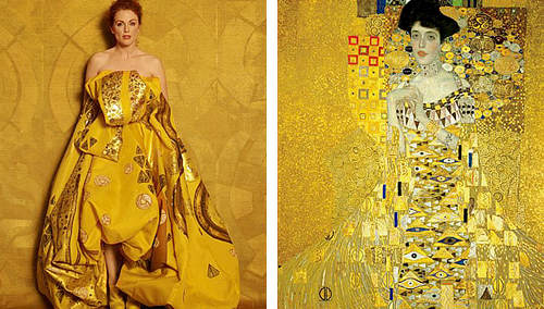 jackthecb:  marthajefferson:  Julianne Moore as “Famous Works of Art” by Peter Linderbergh - for Harper’s Bazaar Seated Woman With Bent Knee by Egon Schiele, La Grande Odalisque by Ingres, Saint Praxidis by Vermeer, The Cripple by John Currin, Les