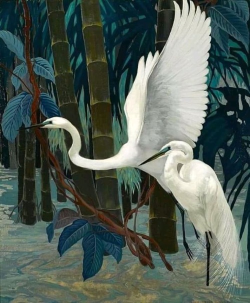 enchantedbook:   Jessie Arms Botke Egrets , 1944  