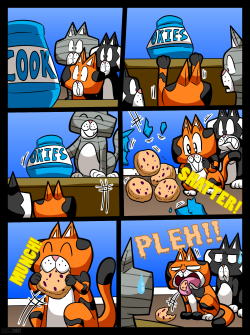  This was commissioned by someone on deviantART called Cobaltkatdrone, and he wanted me to make a comic about his kat-Nap characters, Kat,  Ketty, and Spot. The only real direction I had was to make sure the  comic was kid-friendly, and appropriate for