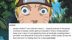 sasukeeuchiha:  Naruto text post meme:  part
