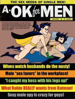 mraniman:AFTER—The modern, Animan version. Now the pendulum has swung full circle. Men are allowed to express their sexuality freely, even with each other. This fan art depicts Batman and Robin, who are copyrighted by DC Comics.