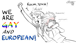 patronustrip:  Gay and European Another infamous ask on elsannaheadcanons, god dammit, I HAVE WORK TO DO, GUYS, I have a rent to pay. Stop saying things like this, I can’t contain myself!  straight-as-a-goddamned-rainbow asked: frozen characters singing