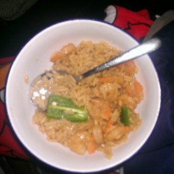 Home made shrimp fried rice and jalapenos :) bout to crush!! #yummy #food #fav