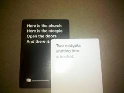 heyfunniest:  thestudleylez:  charmander-isthe-bomb:  what the fuck is this fucking shit  i want it  cards against humanity for the win  This is Cards Against Humanity. I bought one here. It’s a super fun game!!! 