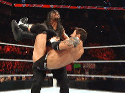 too-bad-im-too-good:  Roman Reigns gif Monday Night RAW 6/1/15