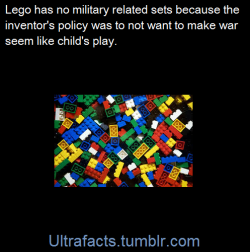 ultrafacts:  While there are sets which can be seen to have a military theme – such as Star Wars, the German and Russian soldiers in the Indiana Jones sets, the Toy Story green soldiers, Lego Castle, or the Coast Guards, – Lego does not have directly