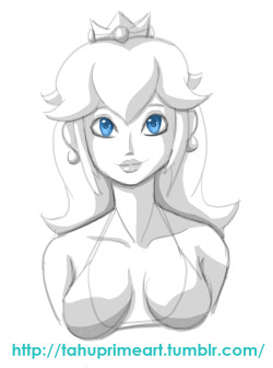 tahuprimeart:I didn’t post anything for the last 2 days, some I’m going to post a few things today. Here’s a quick Princess Peach bikini doodle to start. I need one more follower until I hit 100, that’s not many but it’s something and I’ll