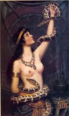 starxgoddess:“Egyptian Girl with Snakes” ~ Frances Bramley Warren