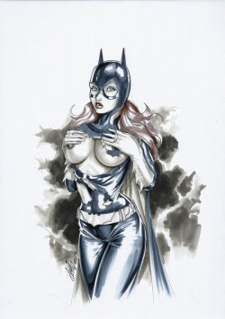 superheropinups:  Not Safe For Work Wednesday Batgirl - hm1art