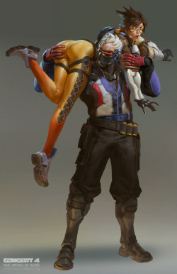 cyberclays:  Securing the Asset  - Overwatch fan art by  CONCEPT 4    More Tracer  related art on my tumblr [here]   More Soldier 76 related art on my tumblr [here]            More Overwatch related art on my tumblr [here]       
