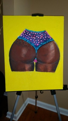 therealjamaicatreat:  Painting I did this morning. Haven’t drawn In years felt soo refreshing to  get back in touch with my creative side.☺ Btw its a pic of my ass do you guys like it?#art #paint #artist #myass #yourmuse #therealjamaicatreat