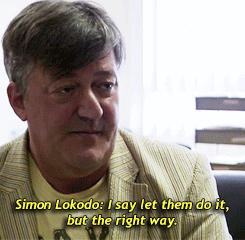 stupidfuckingquestions:  Stephen Fry interviewing Simon Lokodo, Uganda’s Minister for “Ethics and Integrity”  