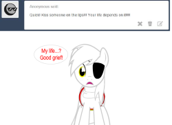 ask-star-singer:  An ask by an Anon featuring ask-twilights-library and Aries Bolt (hybridram)So yesterday was pretty weird. I was having a funny conversation with Twilight and Aries when Danger Pony suddenly rushed up and kissed Aries. Then he pointed