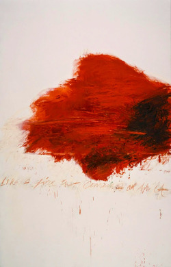 nobrashfestivity: Cy Twombly, The Fire that Consumes All before It, 1978.  Oil, oil crayon and graphite on canvas 