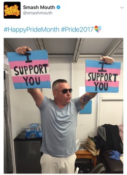carl-jung-lean: oceansweather: Of all the strange things to happen in 2017, Smash Mouth explicitly supporting trans people during pride month is by far the most pleasant. Hey now, you’re an all star. well the years start coming and they don’t stop