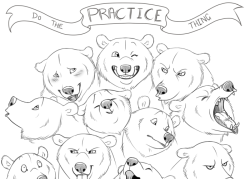 bearlyfunctioning: See the full unbroken image here! Comic #57: If you wanna get good at drawing something, practice often! Which of these 42 bear expressions is your favorite?  Oh man. Saving for reference xD