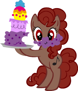 boomboxpegasuspony:  Since today is your birthday, Crown/Faint Note/Keegan, I did something you never did for me… Yes, I am being an A-hole… XD I made a recolor of Faint Note enjoying the fictional cake I imagine you’d want to have :3  Yes, I