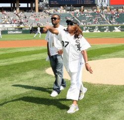 welovekanyewest:  Kanye and his Mom at the White Sox game before her death 