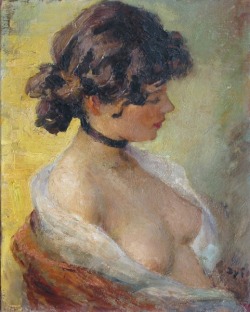 artbeautypaintings:  Jeune femme aux seins nus - Marcel Dyf