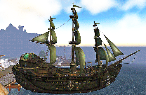 dandelionandkrindle:  PROUDMOORE FLAGSHIPThe Proudmoore flagship is a Kul Tiran battleship that formerly served Dealin Proudmoore. At some point it was sunk and many years later, Jaina Proudmoore raised it from the bottom of the Great Sea from a location